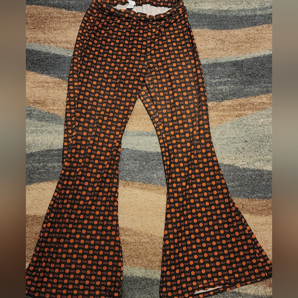 Rue21 Gray and Orange Patterned Pants